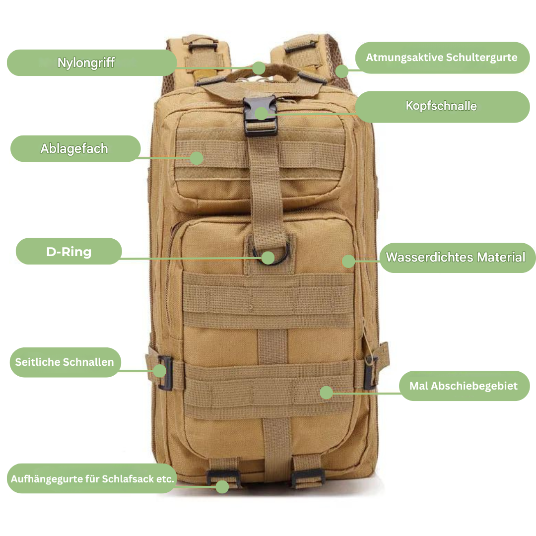 ADVENTUREPACK – Mochila táctica impermeable de 50 L de volumen para viajes y aventuras al aire libre
