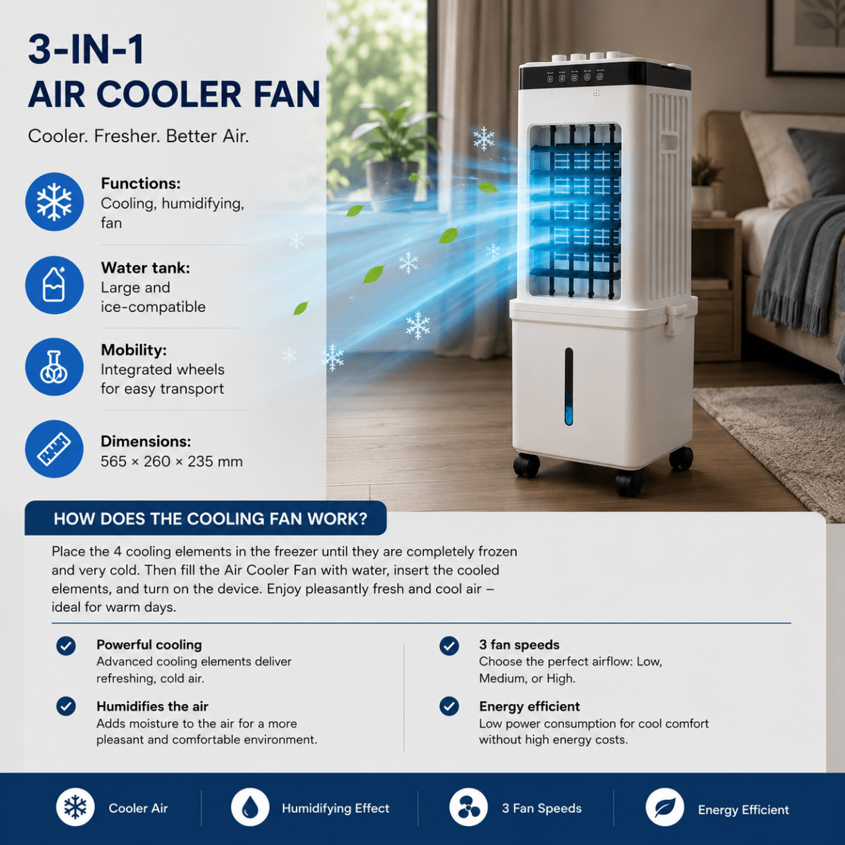 AIRHAVEN – 3-in-1 Air Cooler for Flexible and Comfortable Cooling