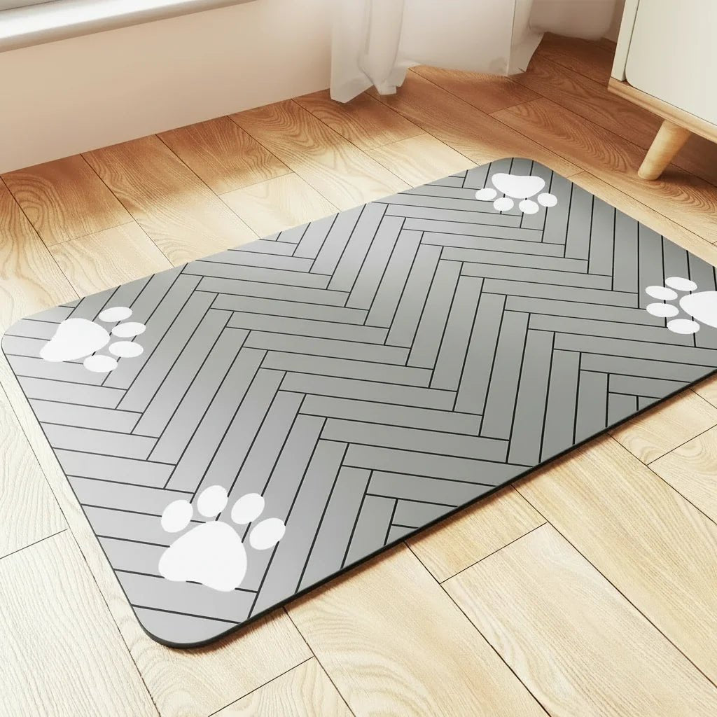 TIERDRY PAD - Absorbent pet feeding mat with waterproof, non-slip underside