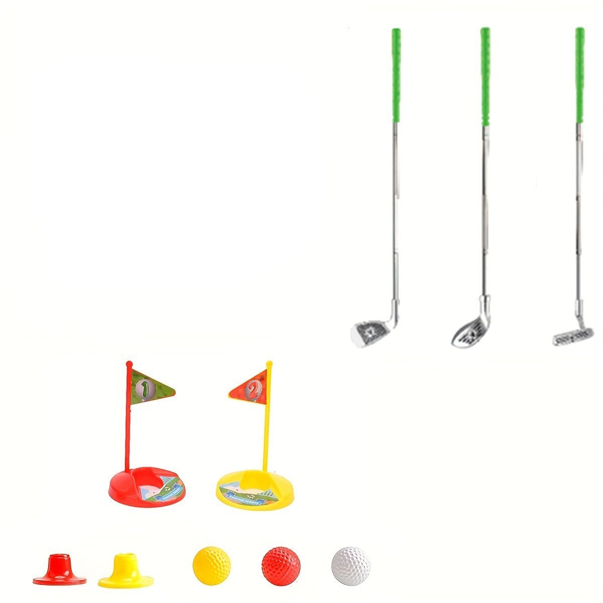 SWINGIQ – Verstellbares Kinder-Golfset mit Teleskopschlägern, 3 Bällen & 2 Zielen für Kinder von 3–8 Jahren