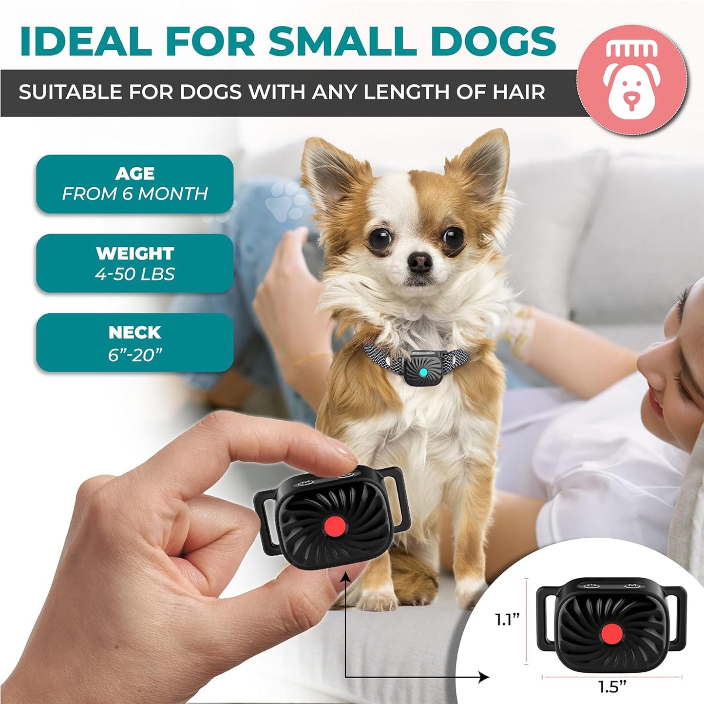 Anti Bark Collar for Small Dogs – Sanftes Trainingshalsband mit Ton & Vibration