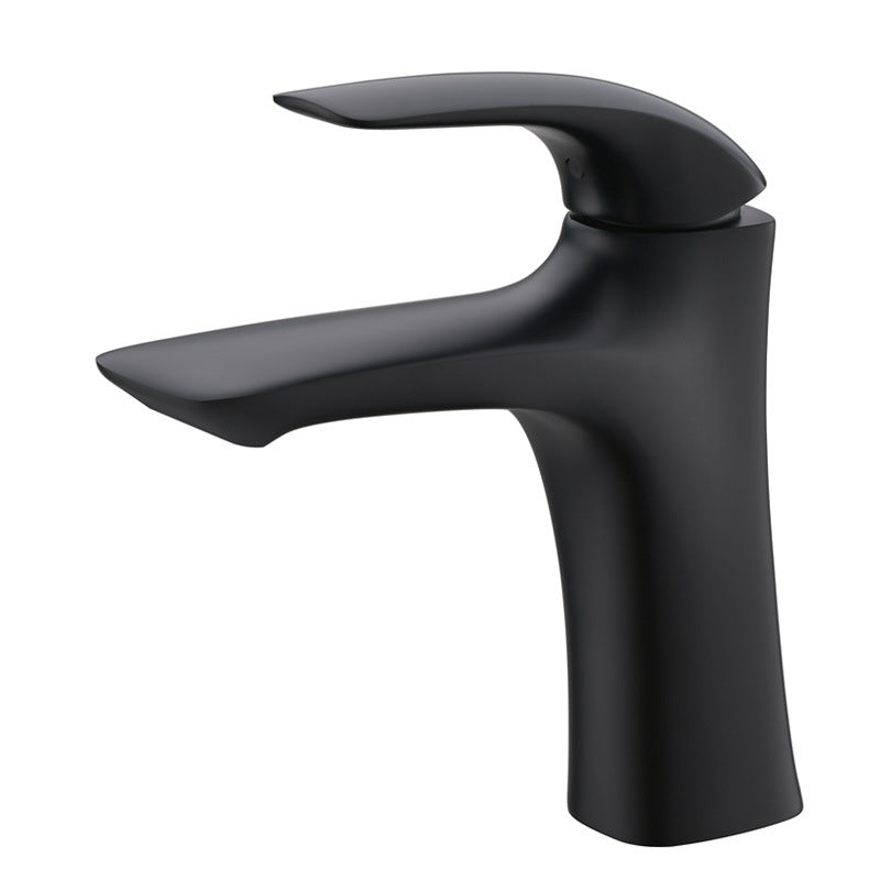 Grifo para lavabo BRASSLINE – Grifo moderno de un solo orificio para lavabo en latón con acabado negro antiguo