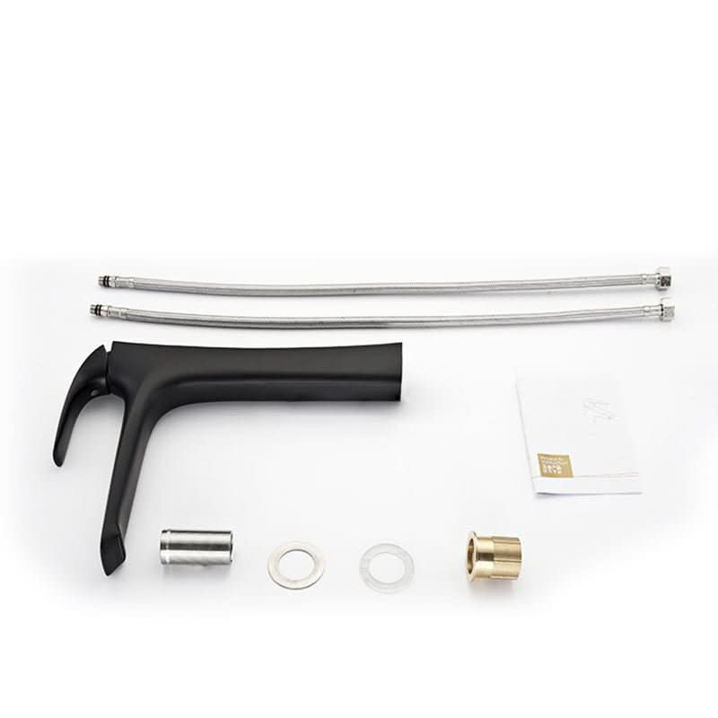 Grifo para lavabo BRASSLINE – Grifo moderno de un solo orificio para lavabo en latón con acabado negro antiguo