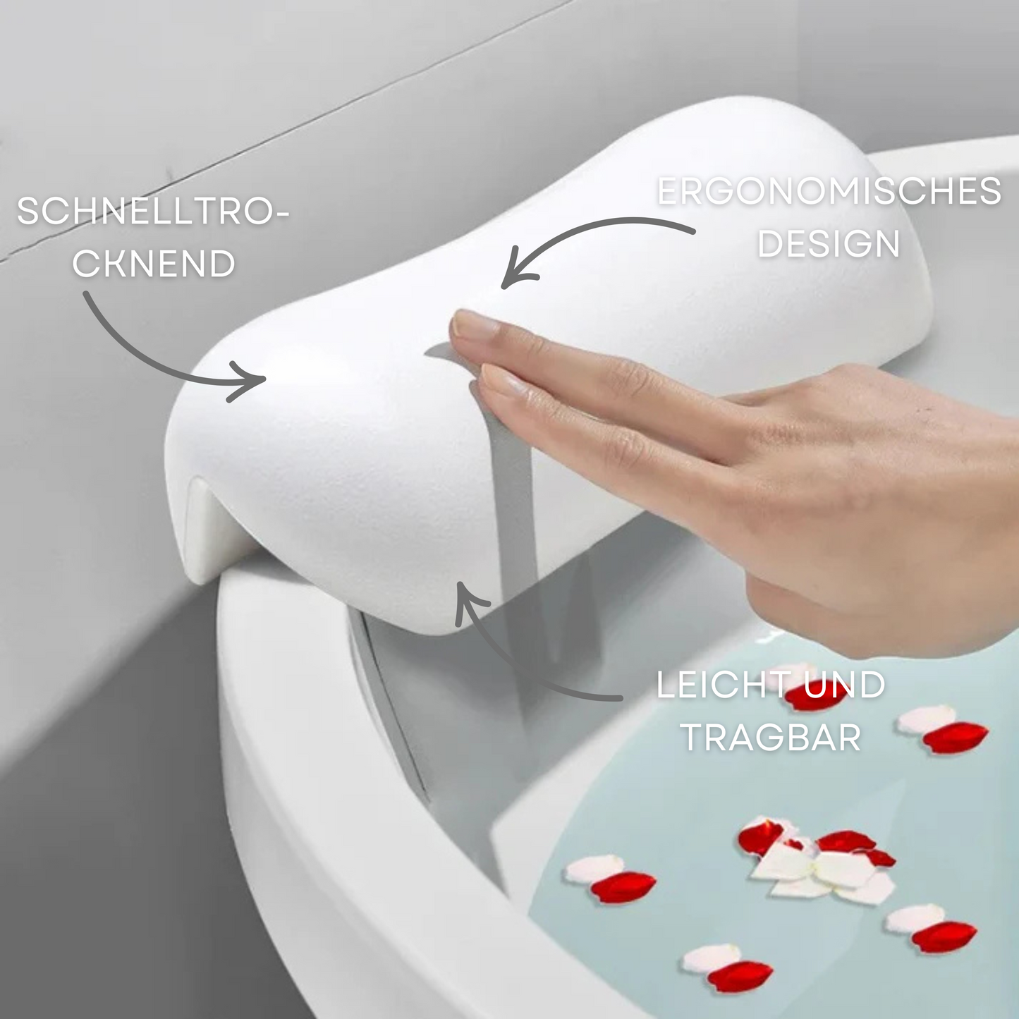 AquaCloud Premium bath cushion - Ergonomic & non-slip for relaxing baths