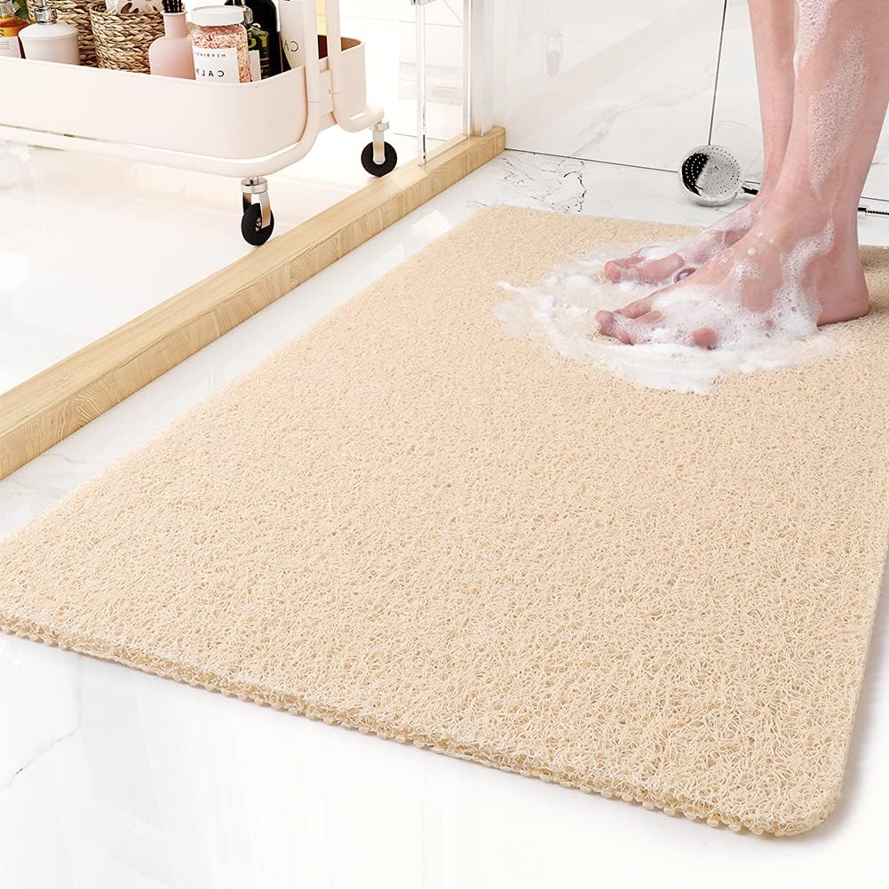 Aqualuxe Alfombrilla de Ducha – Alfombrilla antideslizante con sistema de desagüe higiénico y confort de spa