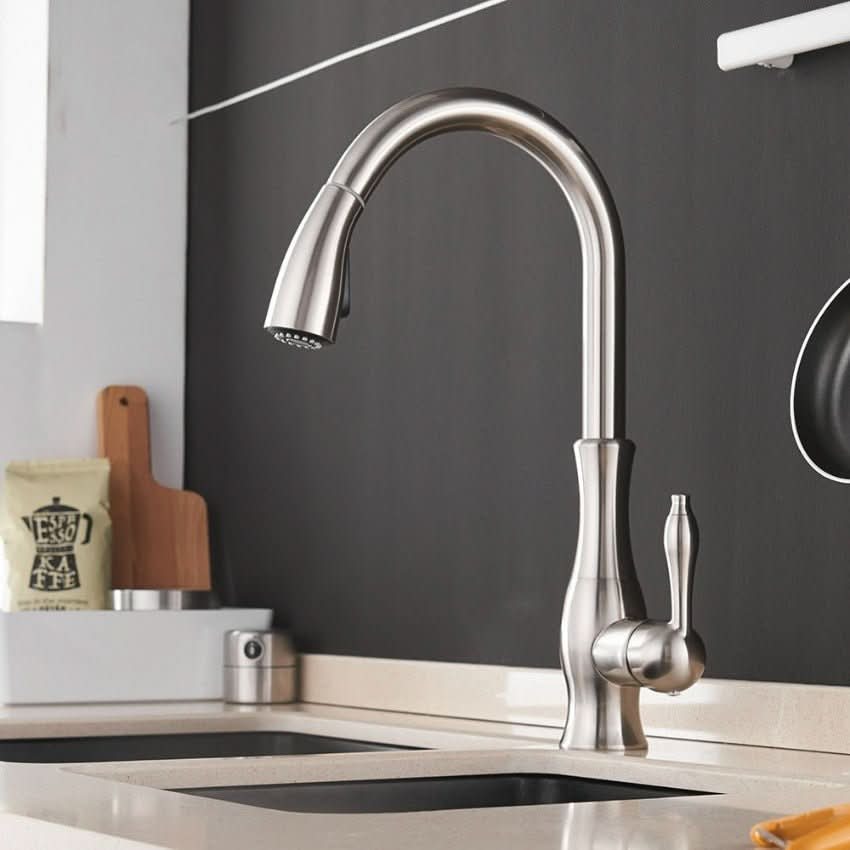 FLEXFLOW Kitchen Tap - Robinet de cuisine télescopique en acier inoxydable pour une cuisine flexible et élégante