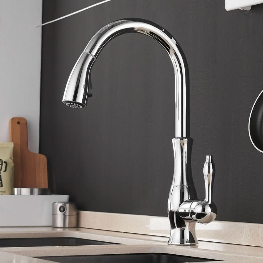 FLEXFLOW Kitchen Tap - Extendable stainless steel kitchen tap for flexible & stylish kitchen work