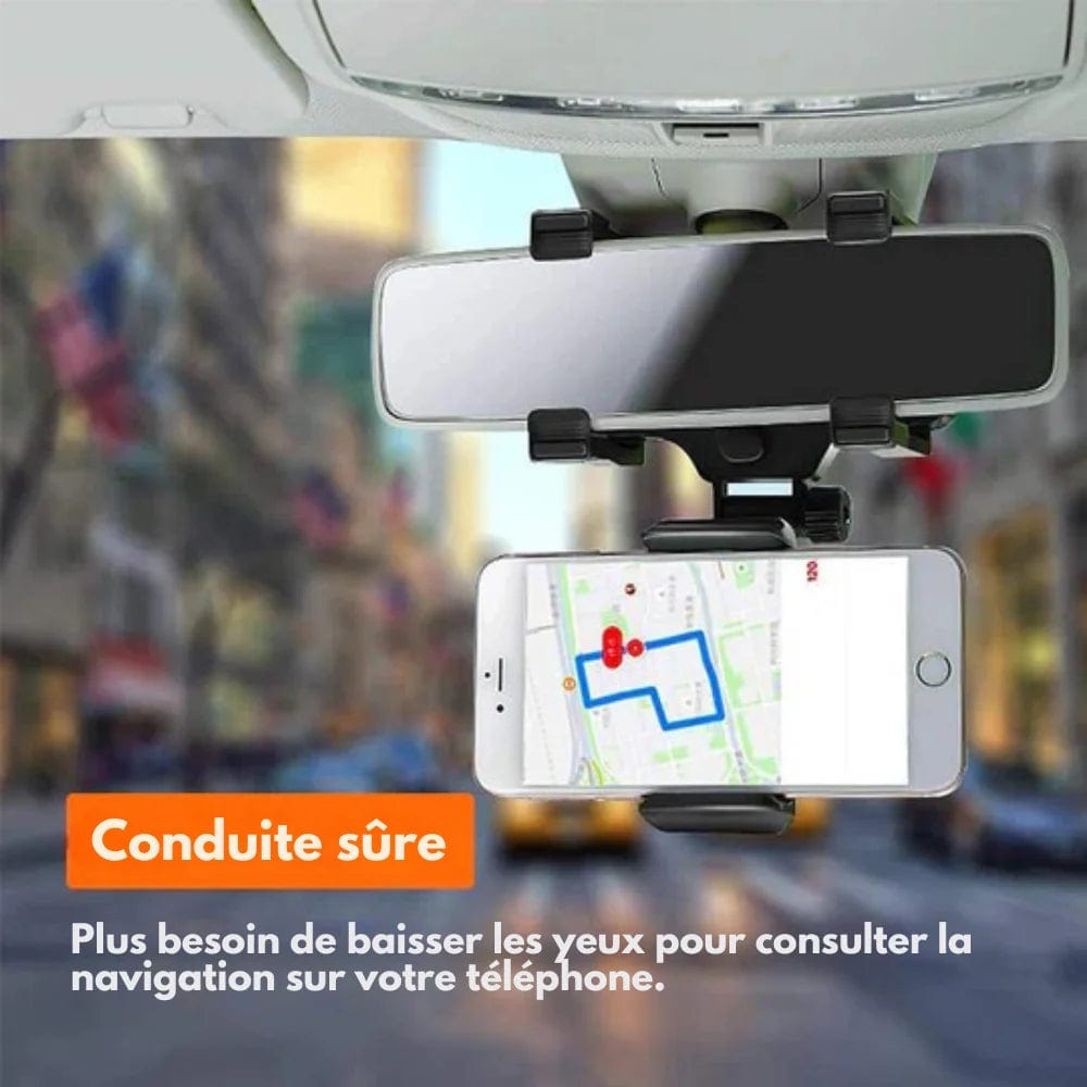 ROADVIEW - Rear-view mirror mobile phone holder for safe driving