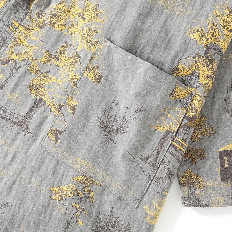 BRUSHSILK – Pyjama-Set aus Baumwolle im Kimono-Stil mit künstlerischen Aquarellmotiven 8