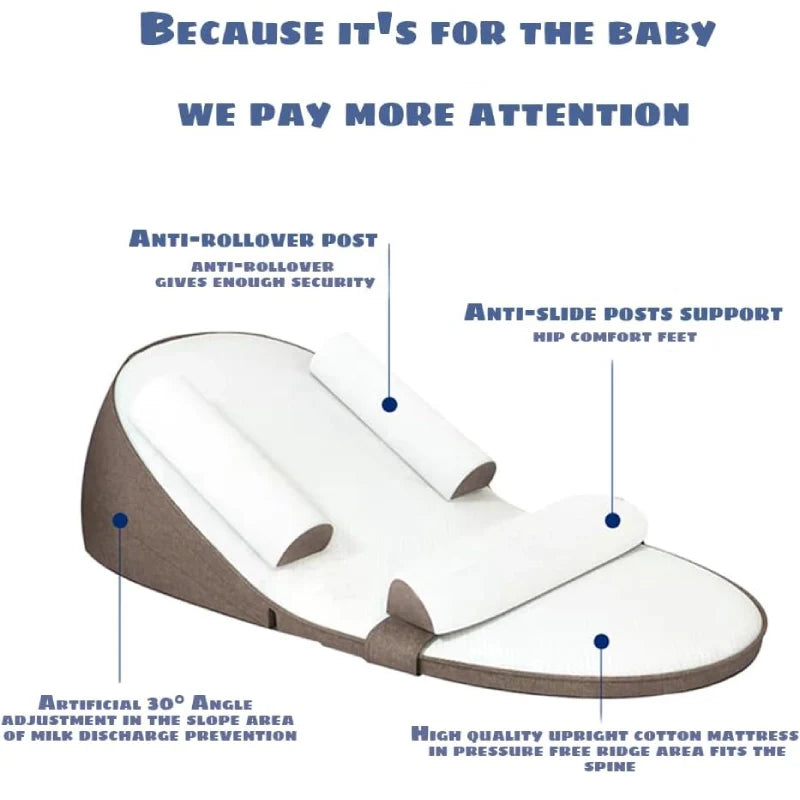 BABY DREAM SUPPORT - Side sleeper pillow with anti-reflux inclination for newborns