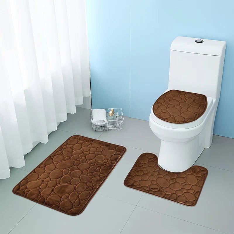 CasaBath – Set di 3 tappetini da bagno in microfibra, antiscivolo e assorbenti