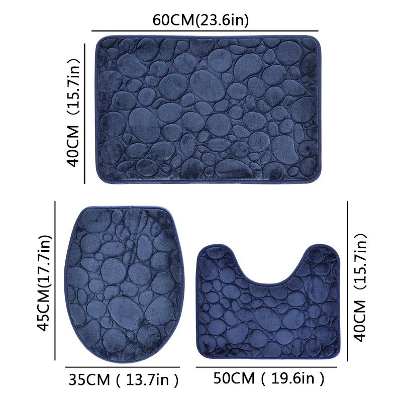 CasaBath – Set di 3 tappetini da bagno in microfibra, antiscivolo e assorbenti