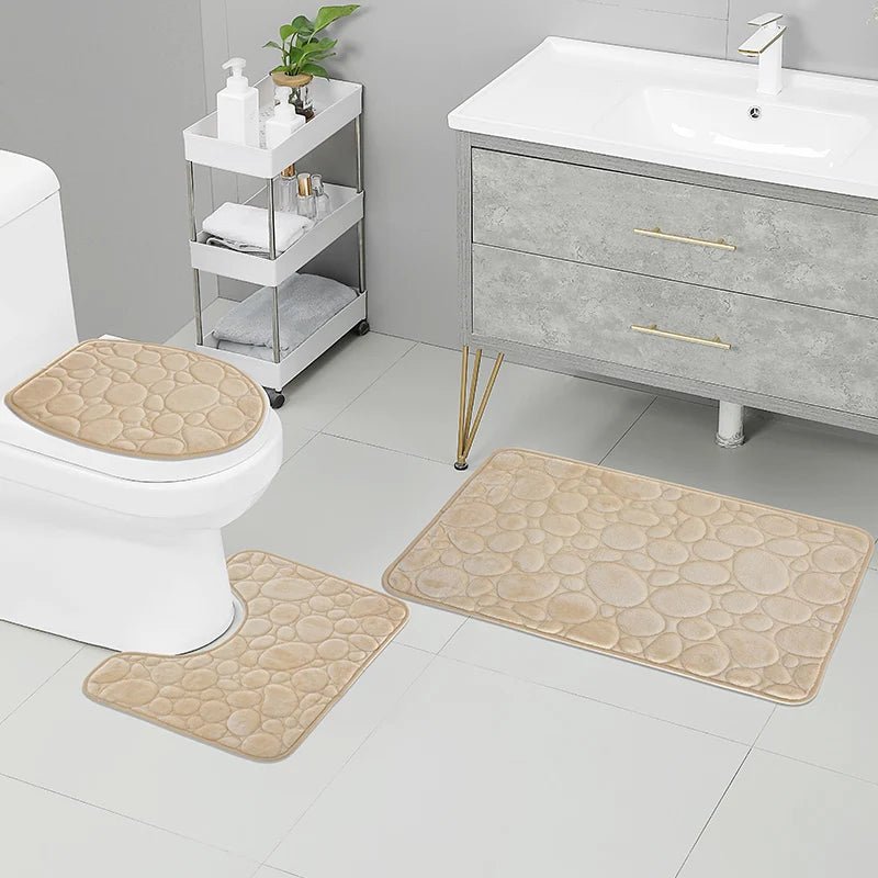 CasaBath – Set di 3 tappetini da bagno in microfibra, antiscivolo e assorbenti