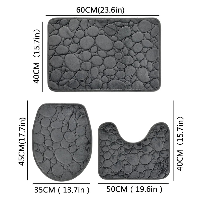 CasaBath – Set di 3 tappetini da bagno in microfibra, antiscivolo e assorbenti
