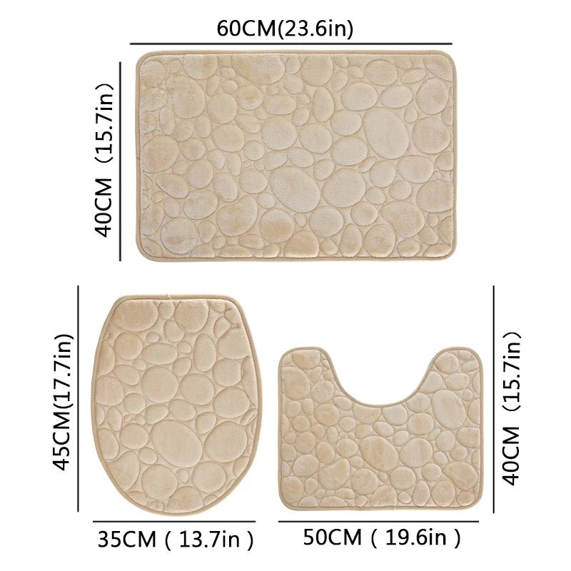 CasaBath – Set di 3 tappetini da bagno in microfibra, antiscivolo e assorbenti