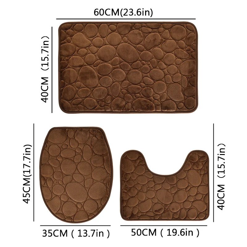 CasaBath – Set di 3 tappetini da bagno in microfibra, antiscivolo e assorbenti