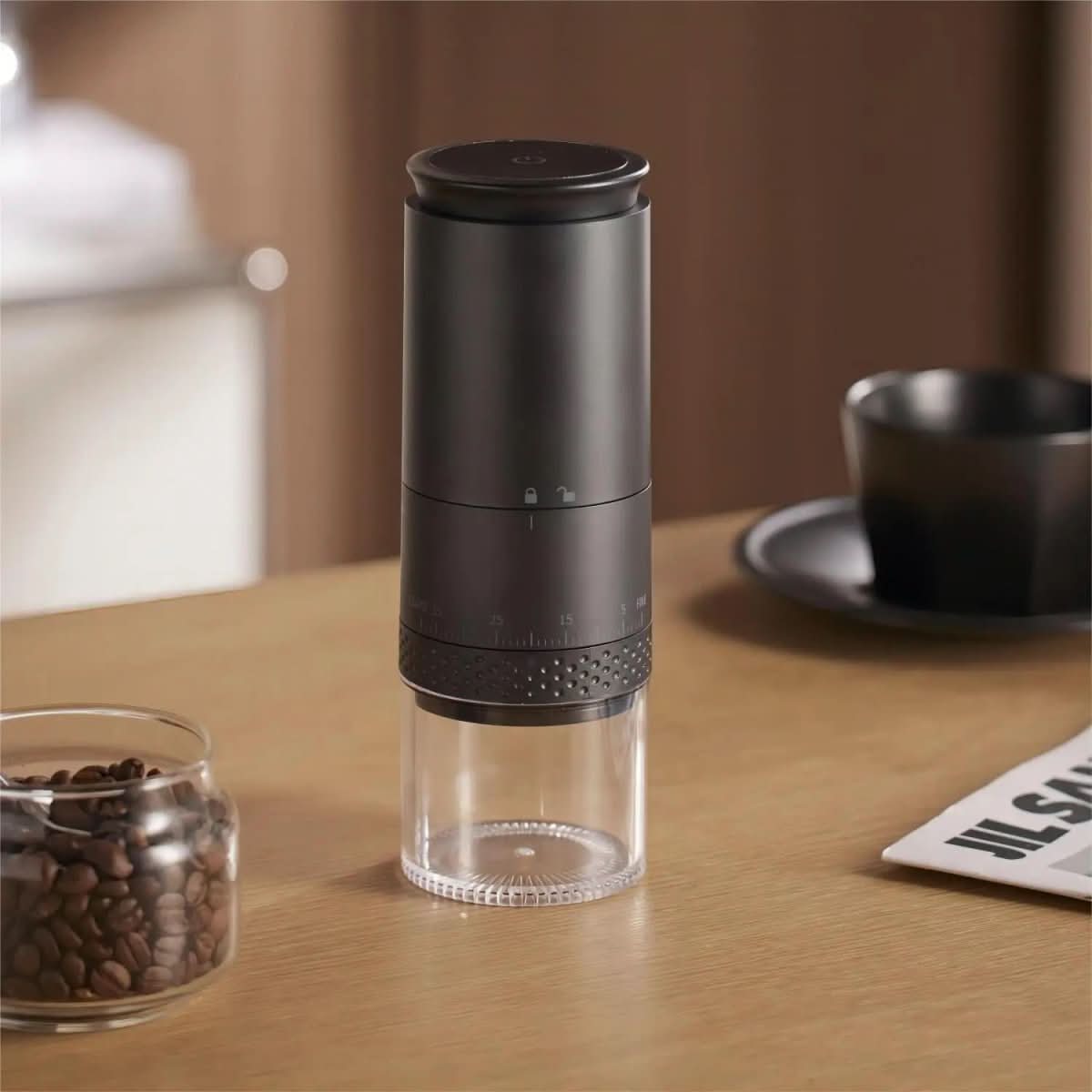 GrindPro – Elektrische koffiemolen met 38 maalgraadinstellingen en USB-C oplaadfunctie