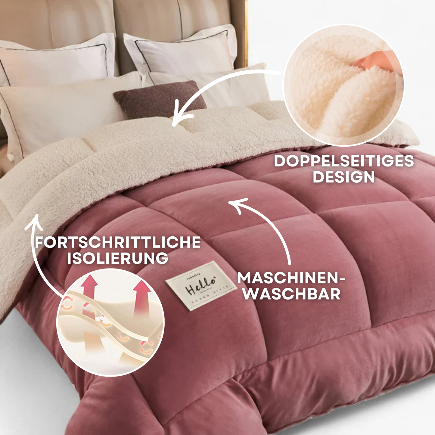 CozyDream Manta para dormitorio – reversible y lujosa para un confort de sueño supremo