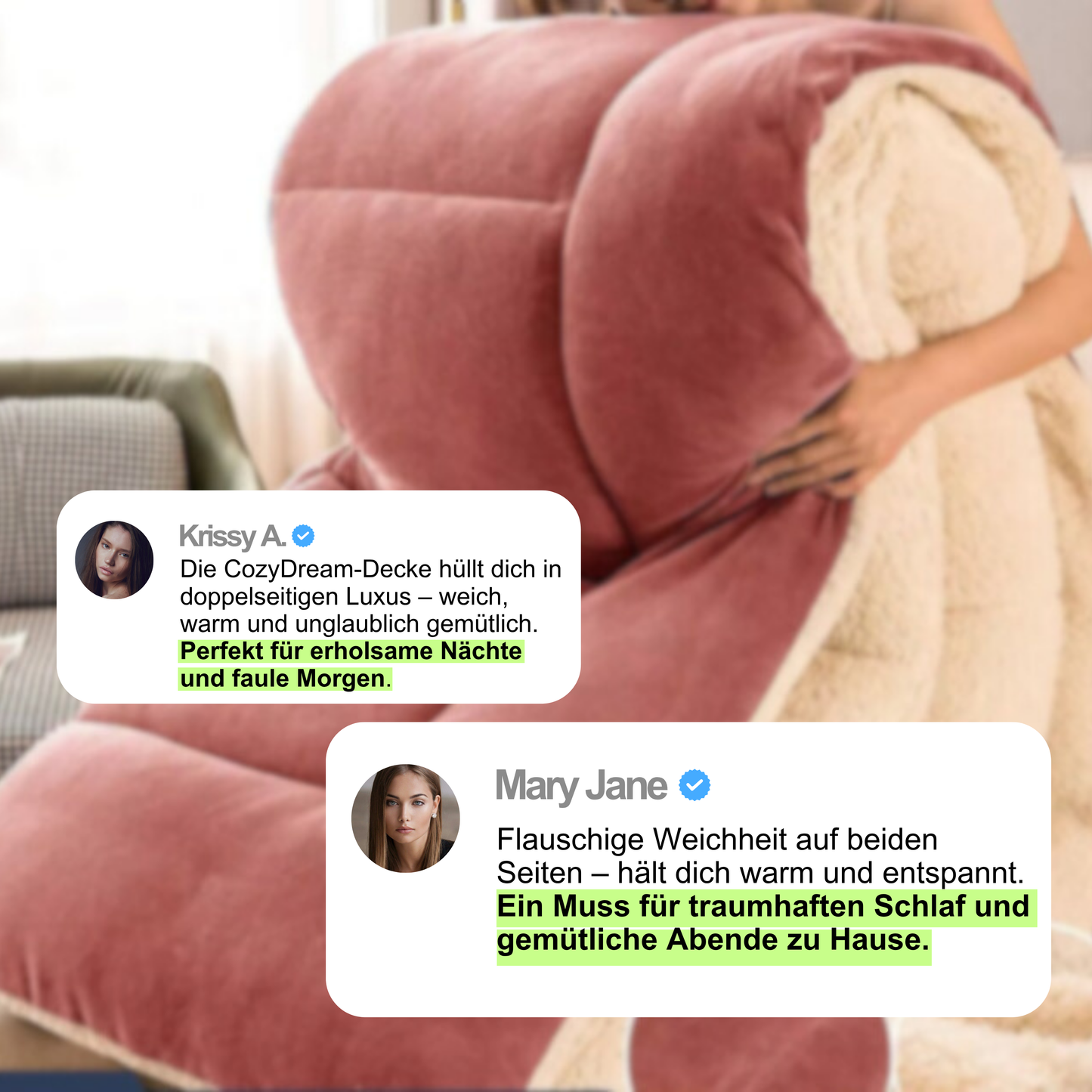 CozyDream Manta para dormitorio – reversible y lujosa para un confort de sueño supremo