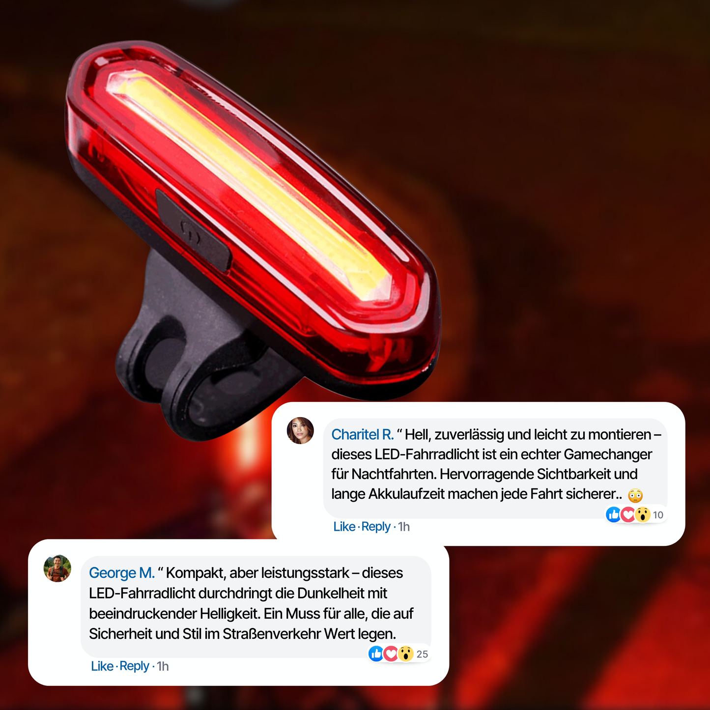 Lightup LED Fietslamp – Oplaadbaar veiligheidslicht met 240° gezichtsveld