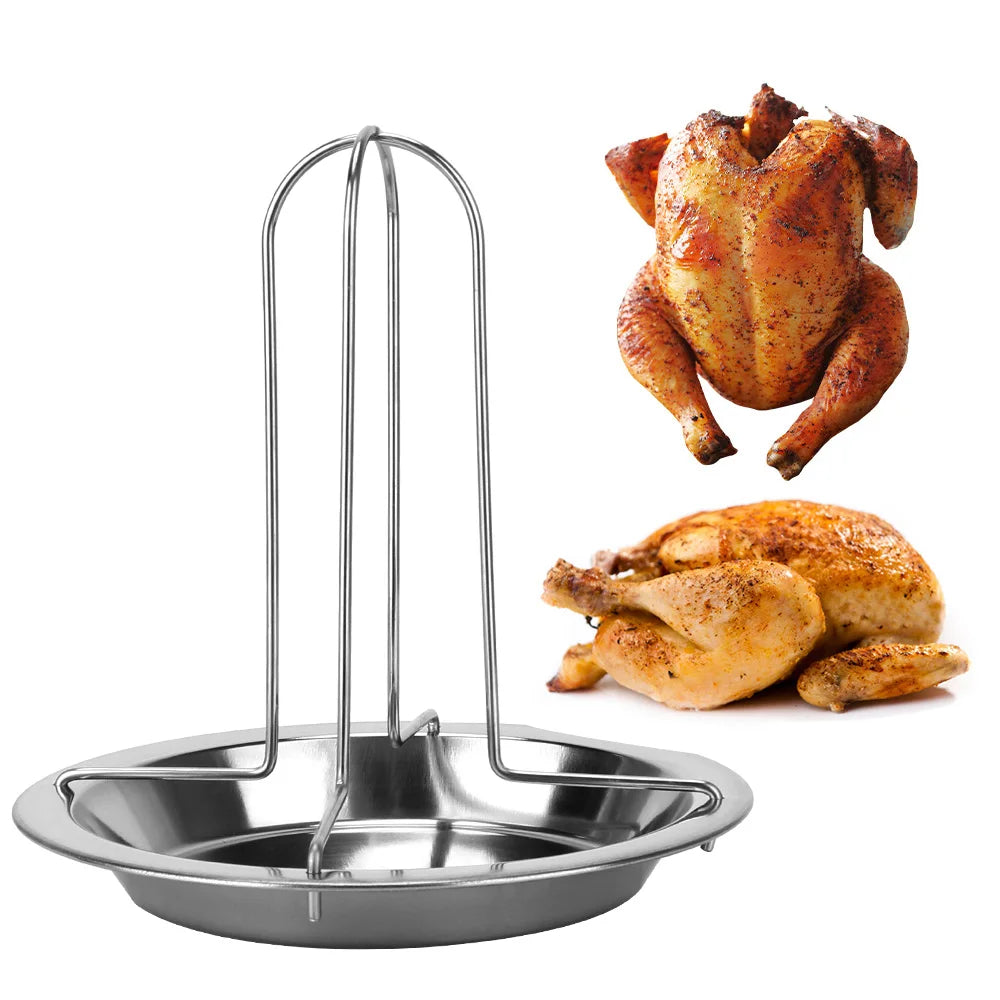 GrillRoast Rack - non-stick carbon steel chicken roaster for perfect BBQs