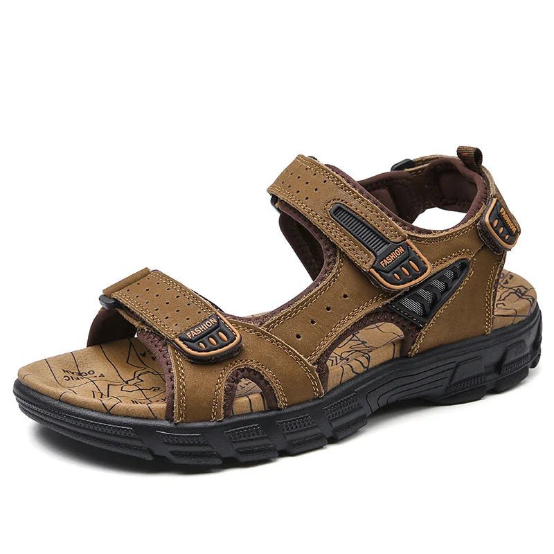 COMFLEUR – Ergonomische Herren-Ledersandalen mit gepolsterter Unterstützung und Klettverschluss 7