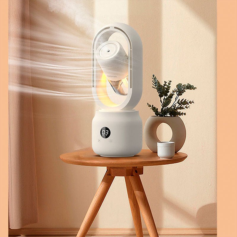 COOLMIST FAN - Portable fan without blades with humidifier and night light for refreshing comfort