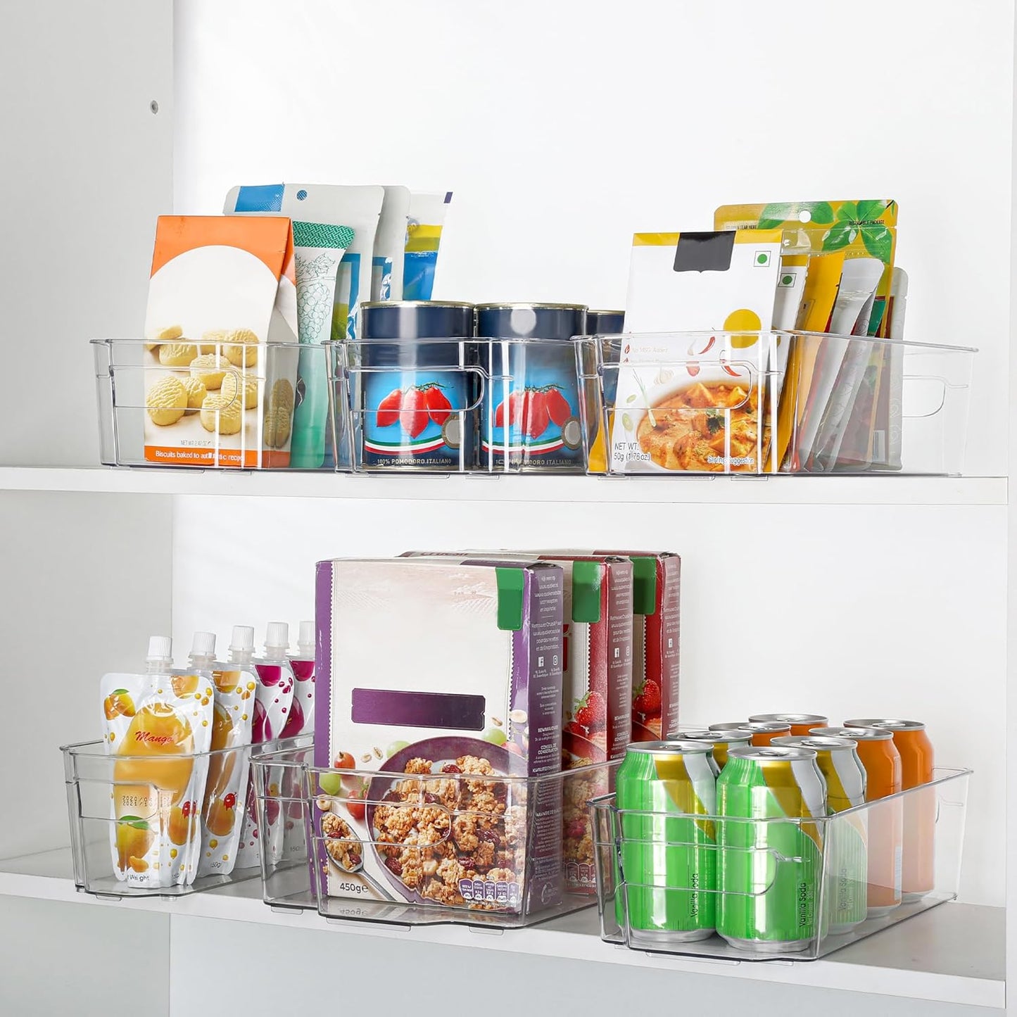 COOLORGANIZE BOXES - Transparent storage boxes for fridge & kitchen in a set of 4