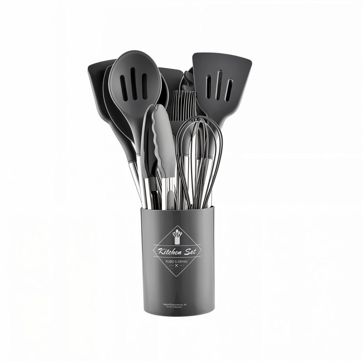 CULINARA PRO – 12-delig siliconen keukengerei set met roestvrijstalen handgrepen voor moeiteloos koken