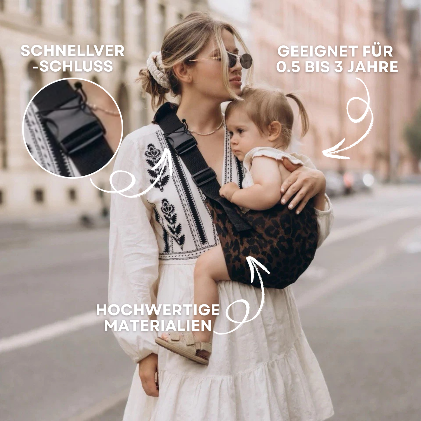 CarryNest Fular para Bebé – Portabebés Cómodo para Llevar en la Cadera