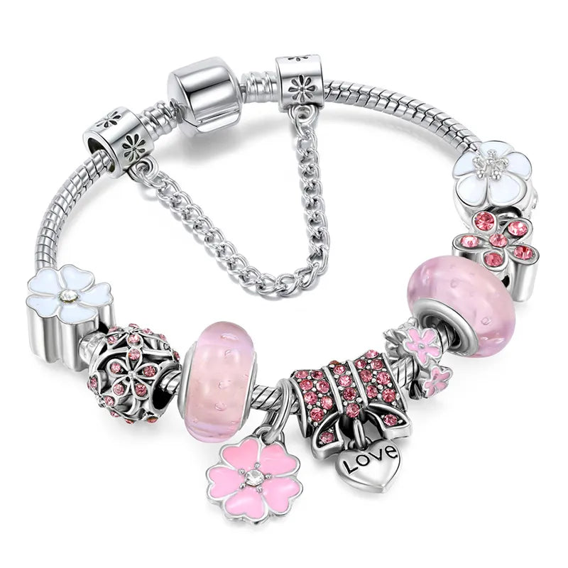 NATURE CHARM - Bracciale con charm in argento Sterling 925 per ogni occasione