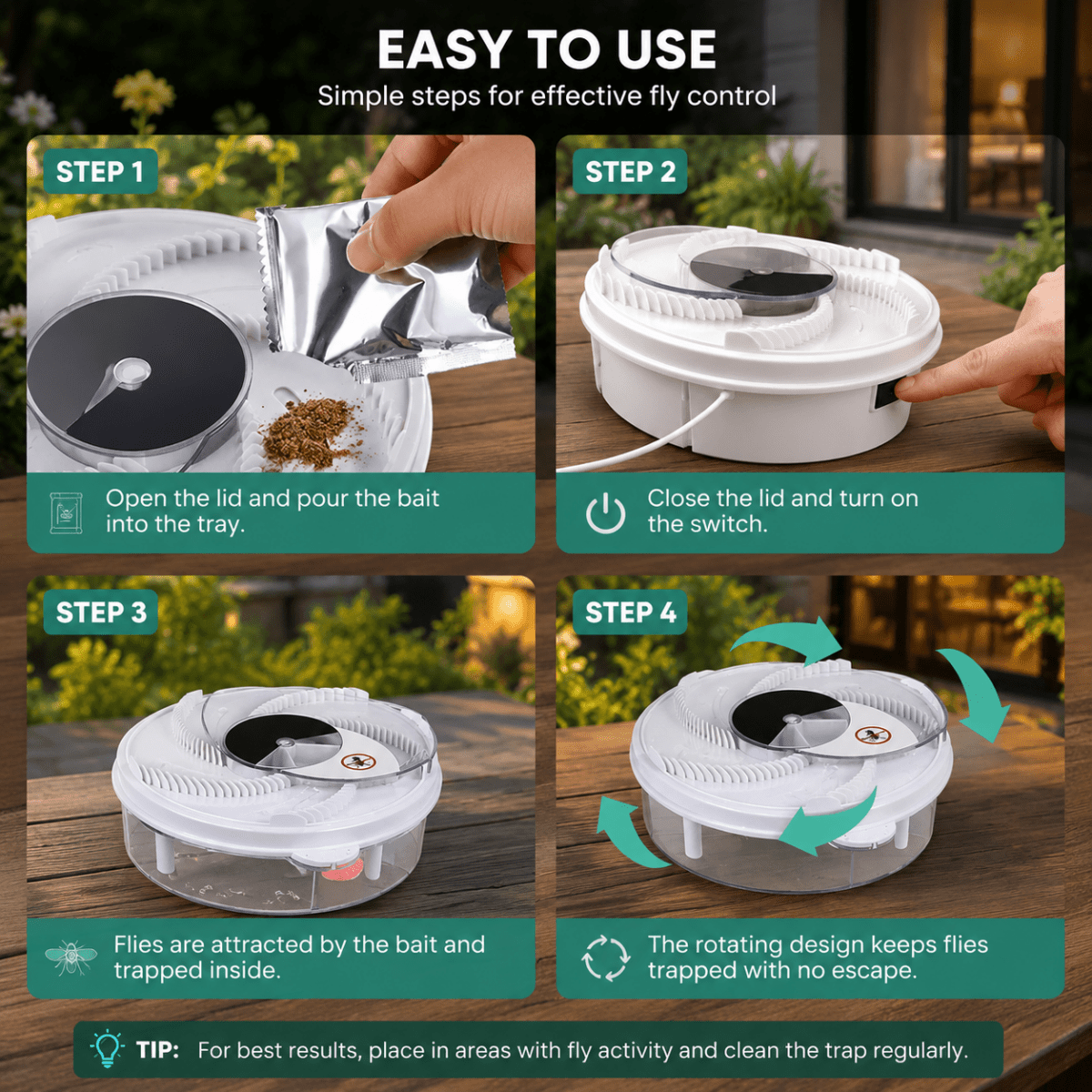 ECOTRAPX – Silent fly trap for indoor and outdoor insect control