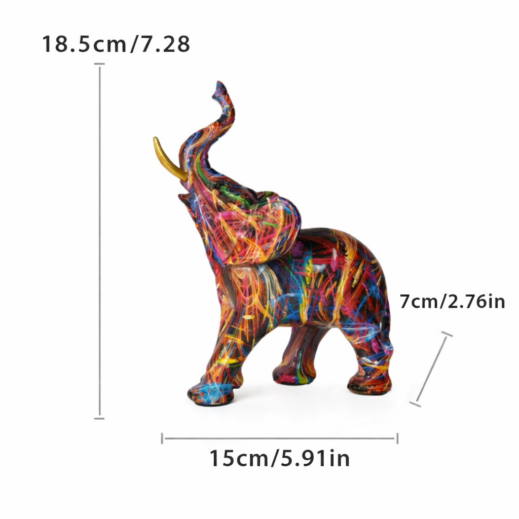 INKTRUNK – Figurine d'éléphant graffiti vivante pour décoration intérieure artistique