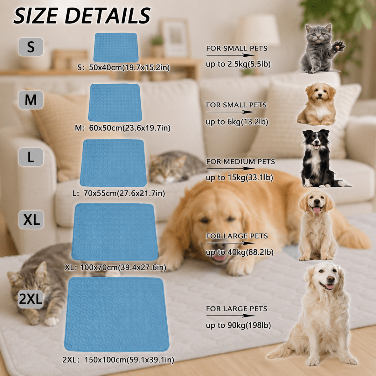 CHILLTAIL – Letto rinfrescante extra grande per cani e gatti
