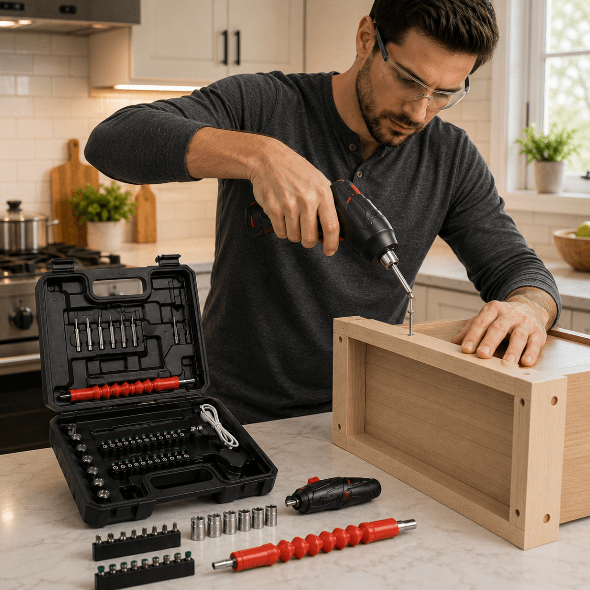 POWERDRIVE – Akku Schrauber Set für Heimwerker und DIY Projekte