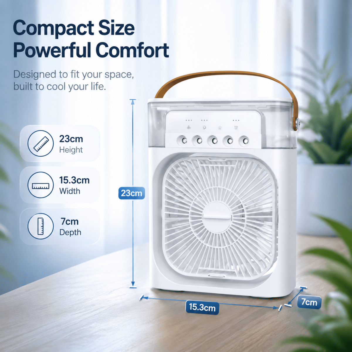 FRESHBREEZE – Ventilator met koel- en bevochtigingsfunctie