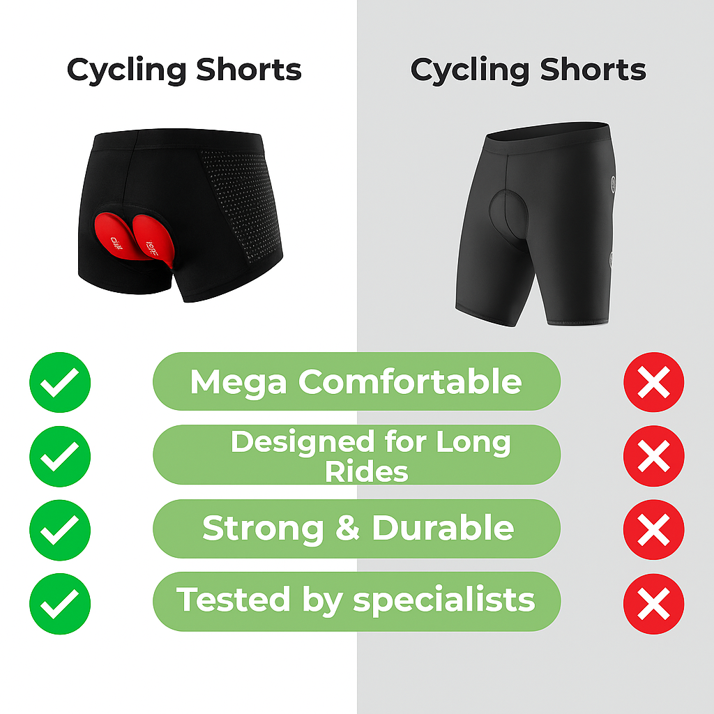 BIKERIDE Shorts - Gel-padded cycling shorts against Zadelpijn
