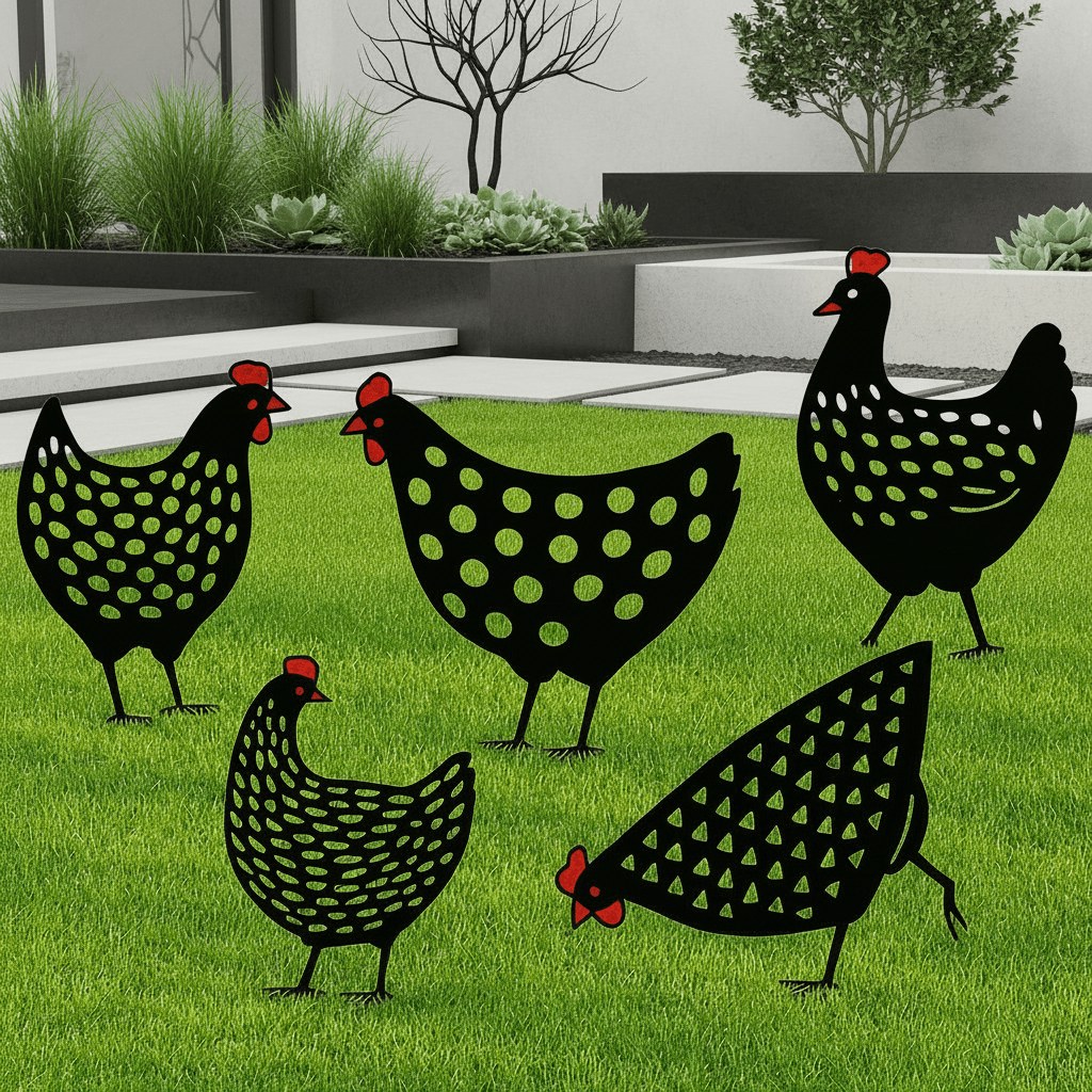 HENVERA – Décoration de poule résistante aux intempéries pour un charme rustique de jardin