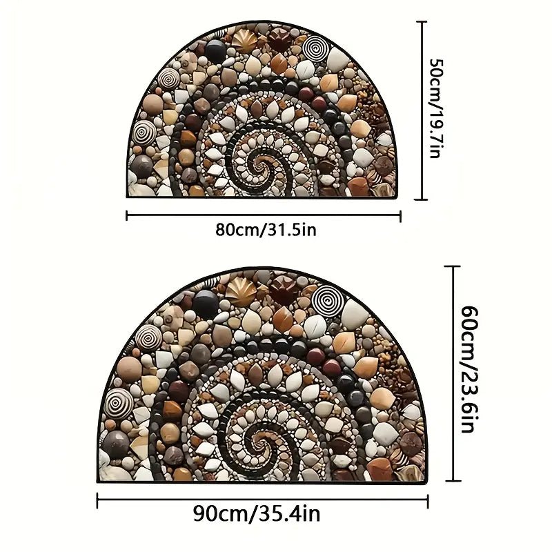 Coastal Spiral™ – Halbrunde Matte mit Rutschfester Oberfläche und Muschelmuster 8