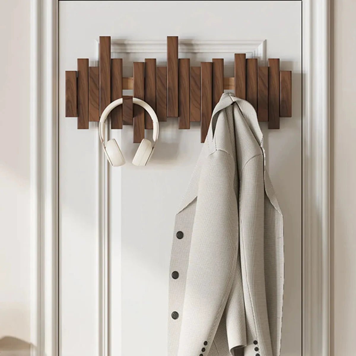 Piano Wall Hook - Wooden wall coat rack in piano design for hallways, bedrooms & offices