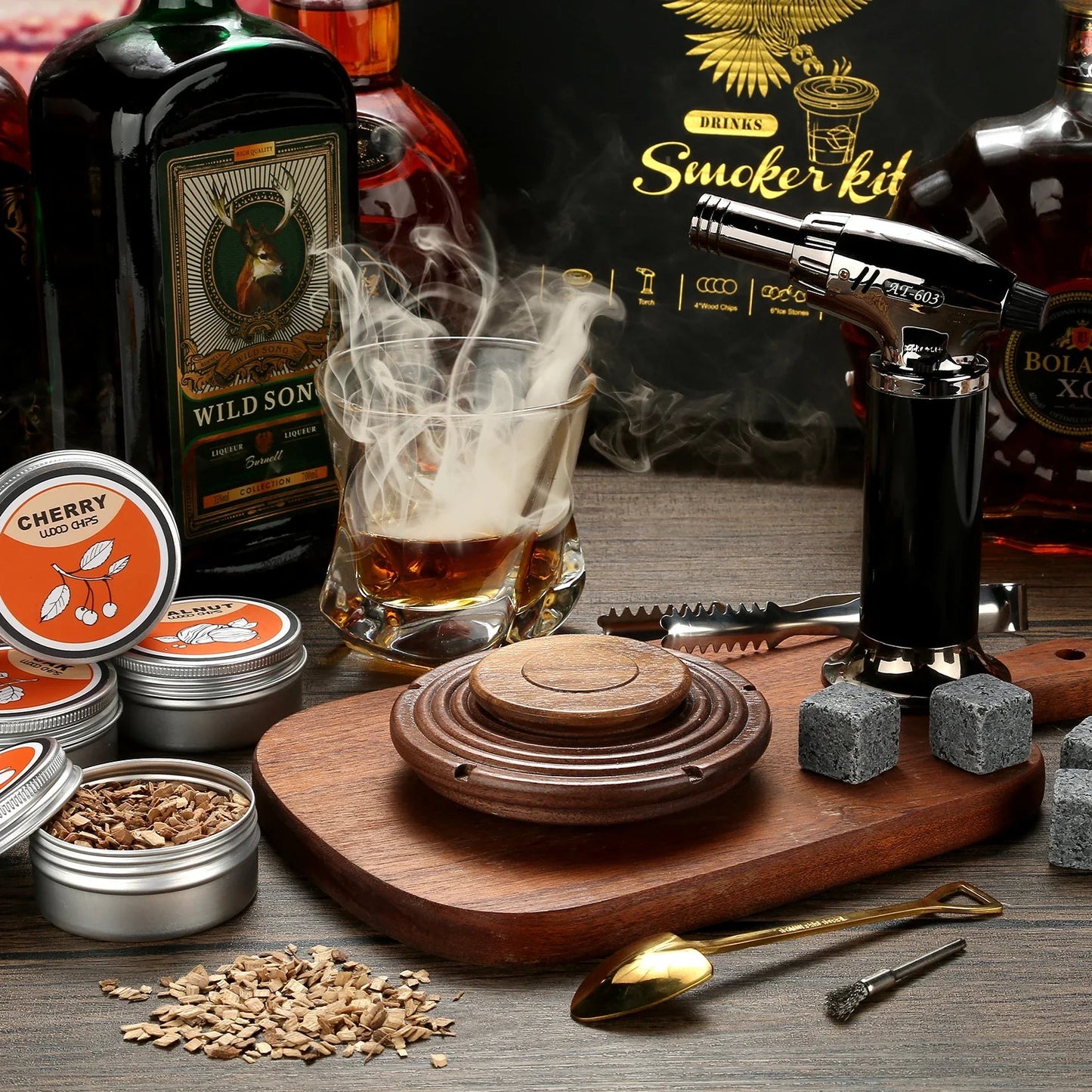 KIT SMOKETAIL – Set de ahumador para cócteles para amantes del whiskey y bourbon