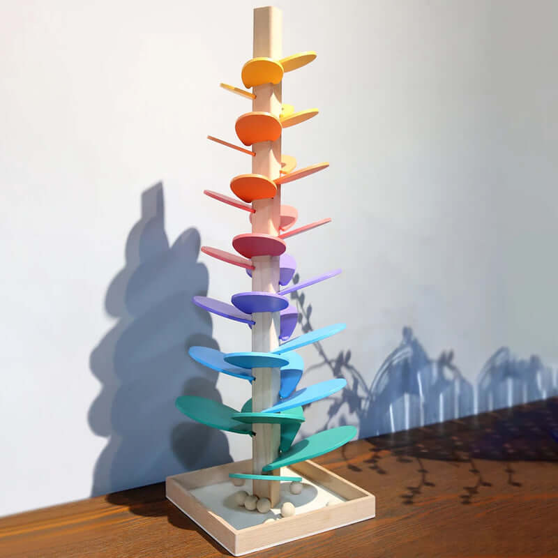 Houten marmeren toren - interactief zintuiglijk speelgoed voor de ontwikkeling van kinderen