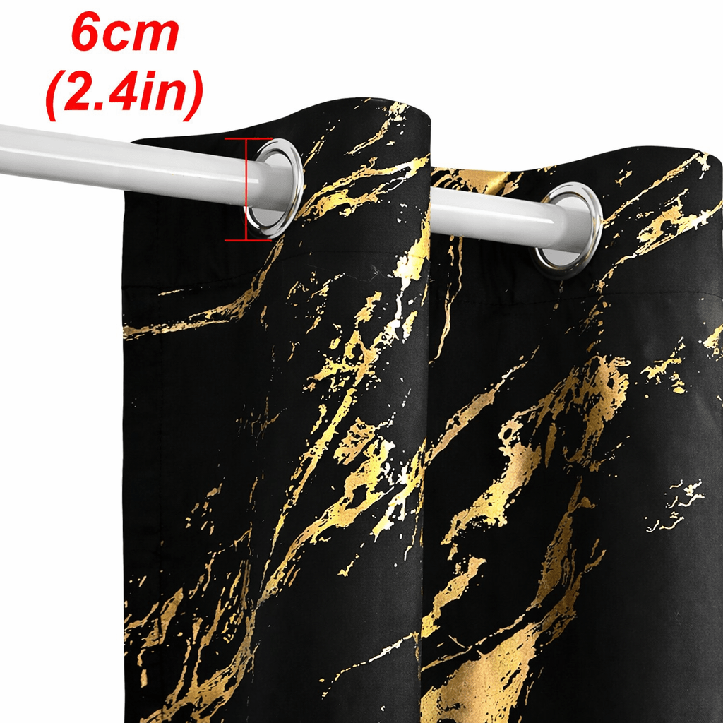 NORDALIS - Elegant Room-Darkening Curtains with Modern Marble & Wave Pattern for Living Spaces