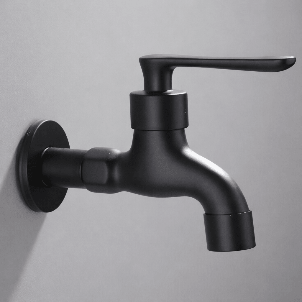 MATTEFLOW – Black Wall-Mounted Water Tap for the Kitchen, Bathroom & Outdoors