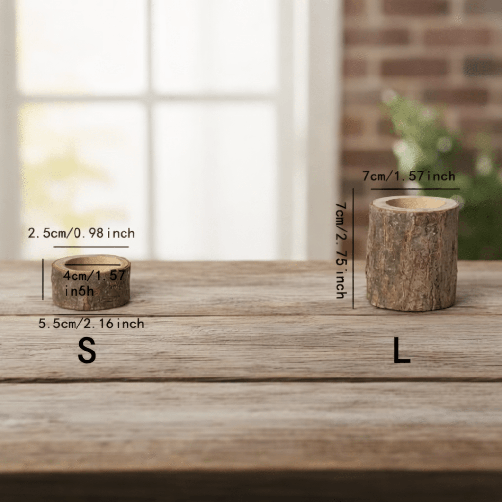 RUSTIC HOLDERS – Natural set of 3 for a warm home atmosphere