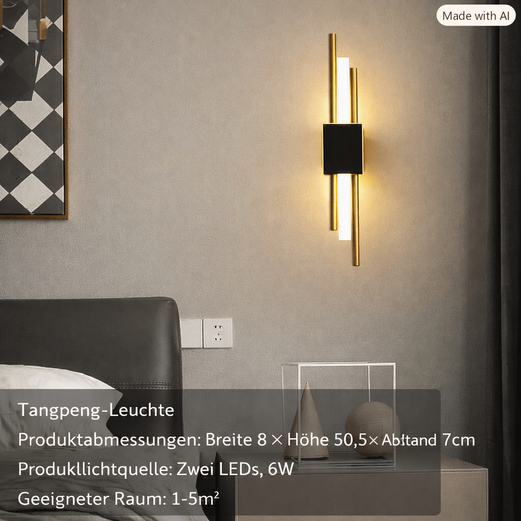 COPERLINE – Modern LED Wall Light made of Metal & Acrylic with 3 Light Colors