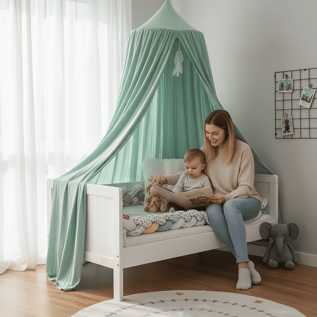 DREAMNEST – Hängender Betthimmel für Kinder mit weichem Stoffdesign 2