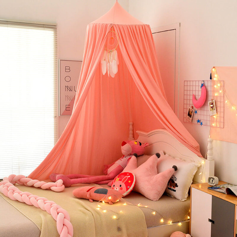 DREAMNEST – Hängender Betthimmel für Kinder mit weichem Stoffdesign 8