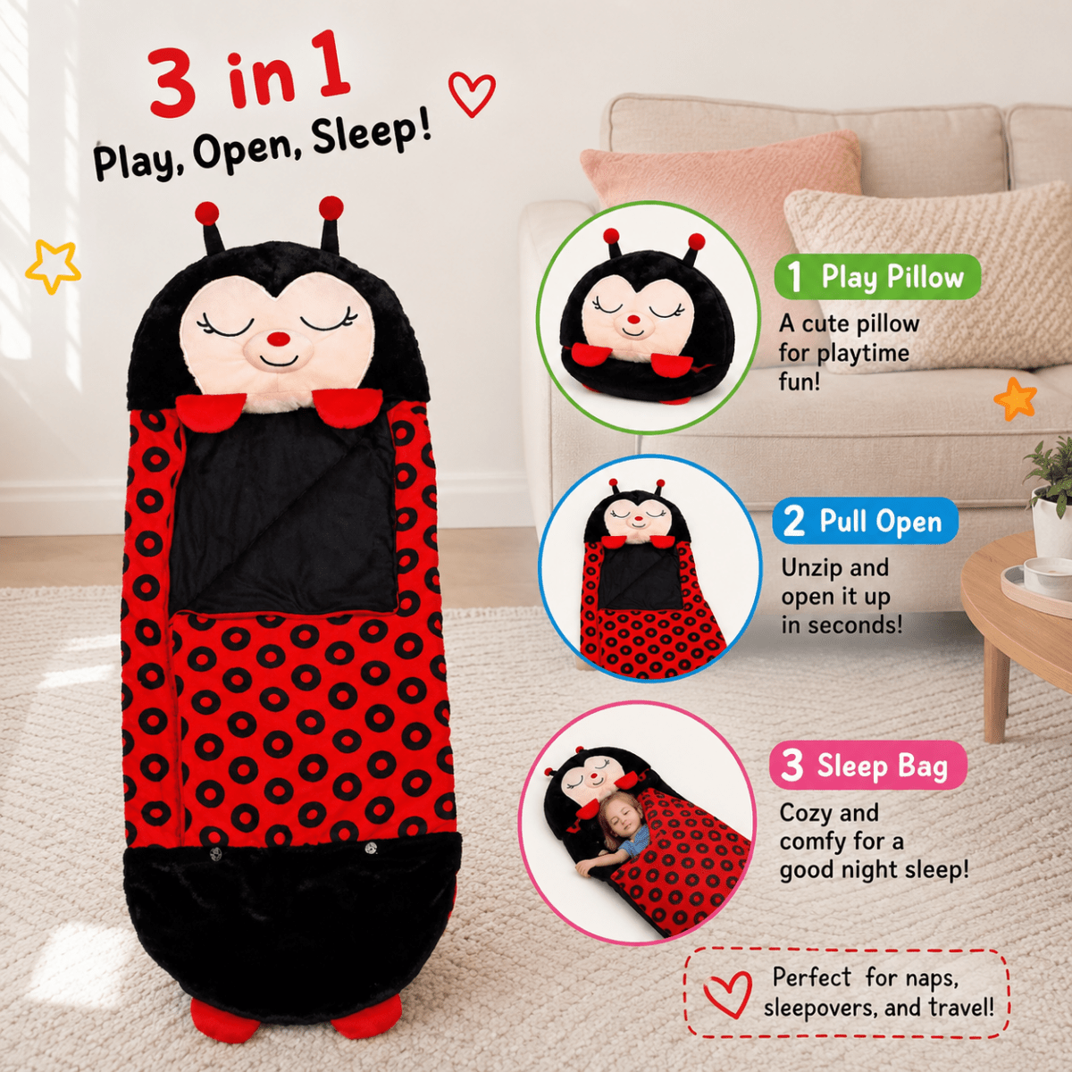 DREAMPAL – 2-in-1 Cuddly Toy with Cozy Sleeping Bag