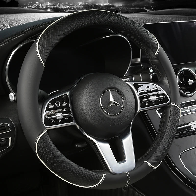 DRIVELUX – Premium-Lenkradbezug aus Leder mit Diamantmuster, universelle Passform, rutschfestes Design, komfortabler Griff 7